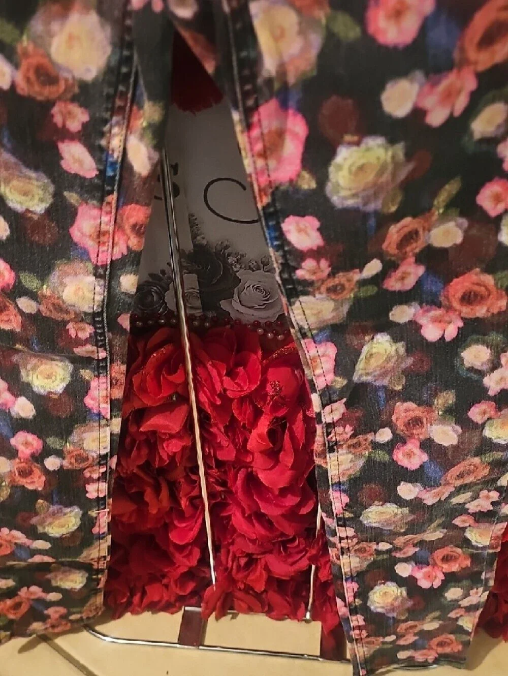 Justice Floral Skinny Jeans - Pink & Green